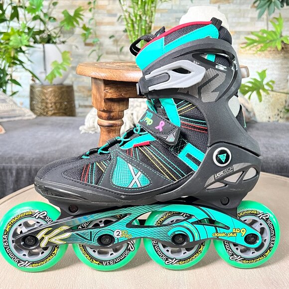 K2 Inline Skates V02 90 Pro W Womens size 9 Teal - Picture 5 of 11